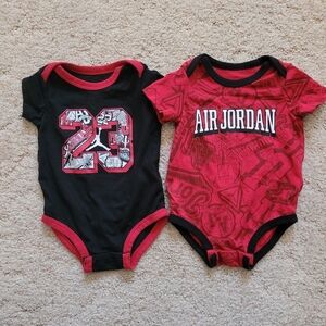 Air Jordan Baby Onesies Set - Red and Black